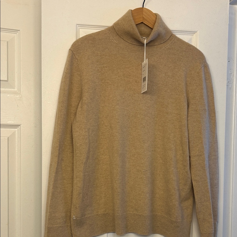 Lafayette 148 New York Beige Turtleneck Sweater